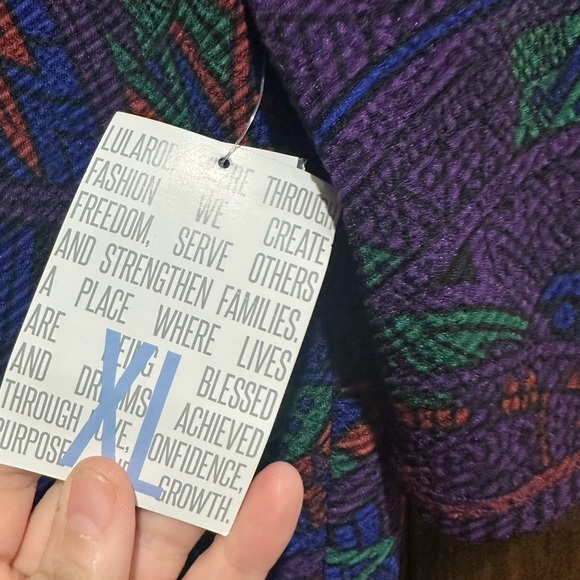 LuLaRoe Pink and Green Fit and Flare-NICOLE-Midi Dress - Picture 3 of 5